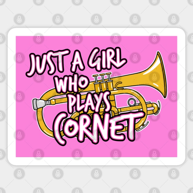 Just A Girl Who Plays Cornet Female Cornetist Sticker by doodlerob